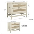 thumbnail image 5 of Ameriwood Home Lennon 2 Drawer Nightstand, Ivory Oak and Faux Rattan, 5 of 9