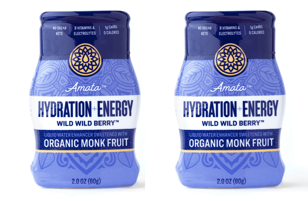 Amata Organic Monk Fruit Sweetened Water Enhancer Wild Berry Hydration & Energy 2pack