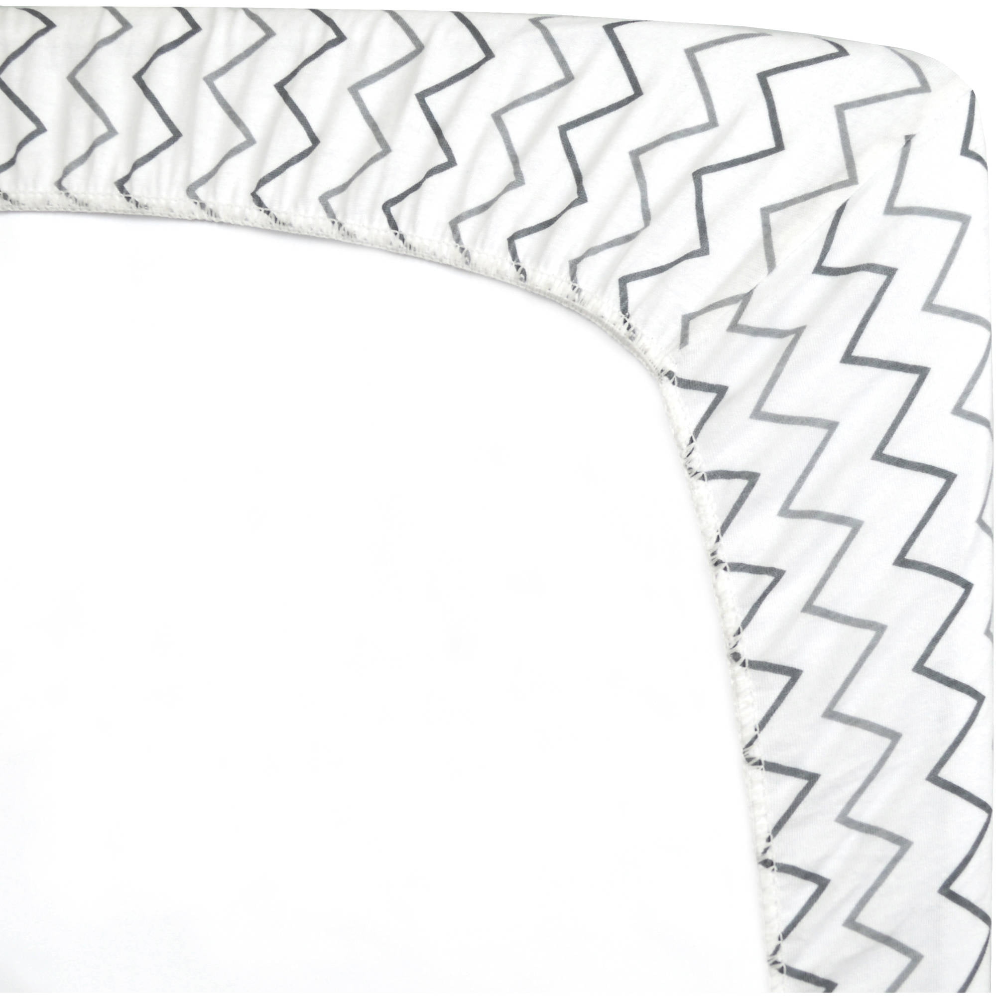 American Baby Company 2 Pack 100% Natural Cotton Fitted Crib Sheets 52" x 28" - Soft, Breathable, Hypoallergenic & Gentle Toddler Bed Sheets, Grey Stars and Zig Zag, Neutral for Boys & Girls