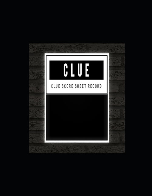 Clue Score Sheet Record Clue Classic Score Sheet Book, Clue Scoring