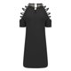thumbnail image 4 of Vestido halter de metal con hombros descubiertos estampado de manga corta de moda sexy para mujer Fridja  qw1645, 4 of 5