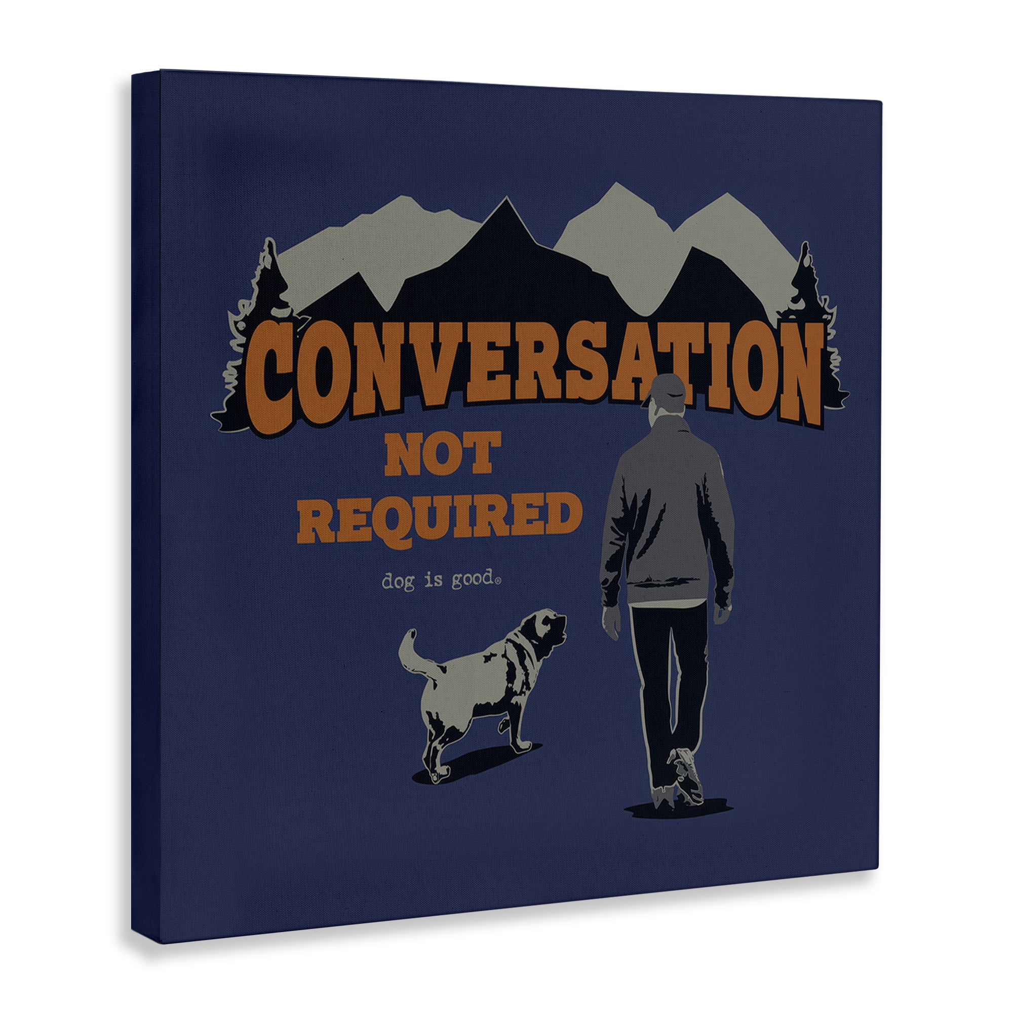 Stupell Industries Conversation Not Required Animals Painting Wrapped Canvas Art Print Wall Art, 17 x 17