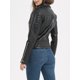 thumbnail image 4 of -Chaqueta corta de cuero sintético para mujer, abrigo de Moto con cremallera, color negro, ropa de calle para primavera y otoño, novedad, 4 of 5