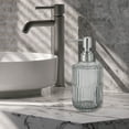 thumbnail image 6 of 1 Pc Simple Vertical Lines Soap Pump Dispenser for Bath 450ml Gray Silver Tone, 6 of 6