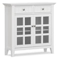thumbnail image 2 of Simpli Home Acadian 36 inch Wide Solid Wood Transitional Entryway Storage Cabinet in White, 2 of 6