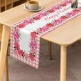 thumbnail image 2 of SUNOLIFE Happy Mother's Day Table Runner,Pink Floral Buffalo Plaid Kitchen Dining Table Cover Decoration for Home Party 13 x 108 Inch, 2 of 4