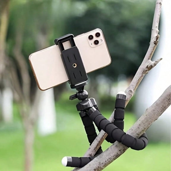 Flexible Octopus Phone Tripod Stand, 360° Rotatable Universal Mount for Smartphone, Small Camera and Fill Light