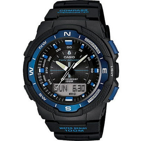 - Casio SGW500H-2BV Men's Twin Sensor Temperature Compass Analog Digital Watch