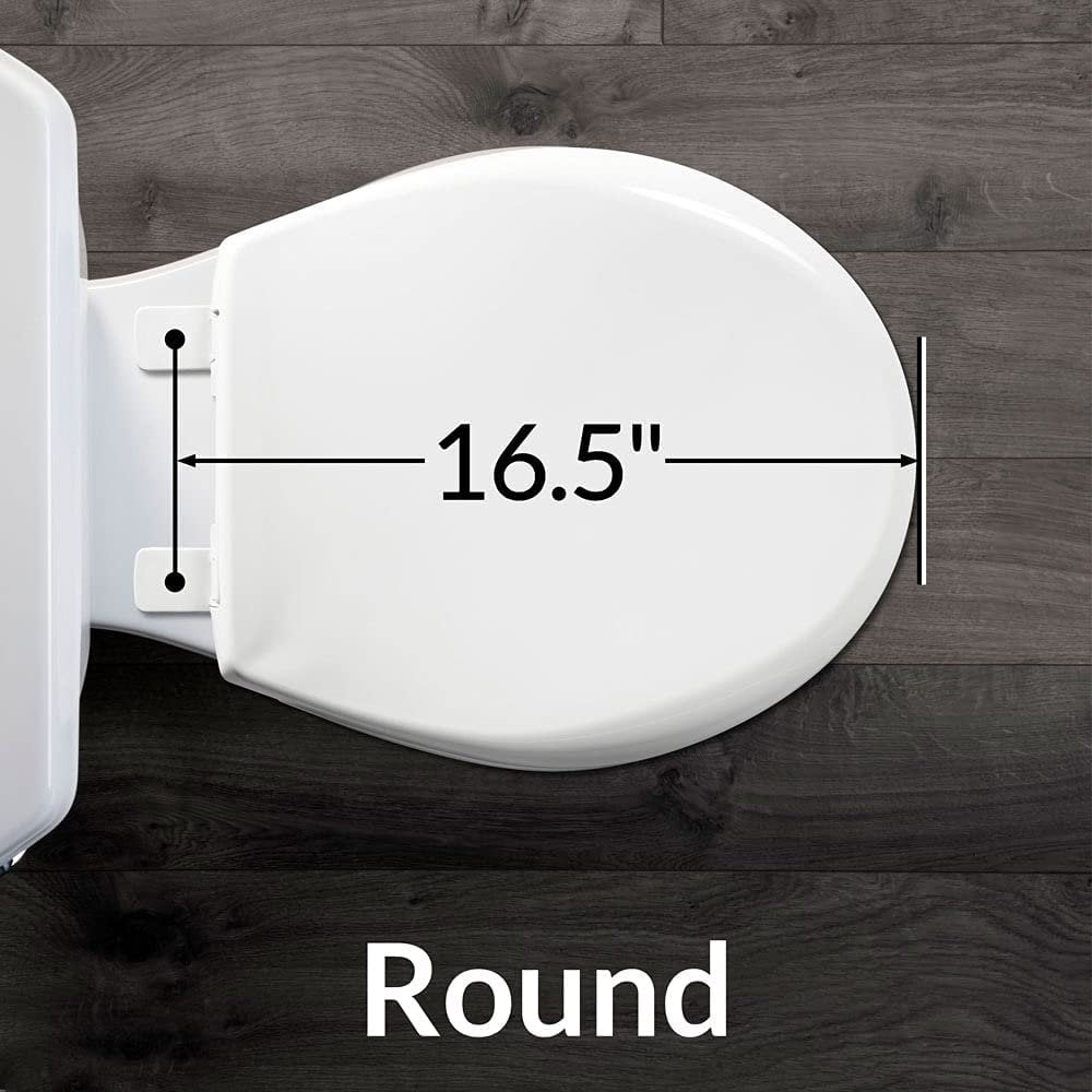MAYFAIR 841EC 006 Cameron Toilet Seat will Never Loosen and Easily Remove, ROUND, Durable Enameled Wood, Bone