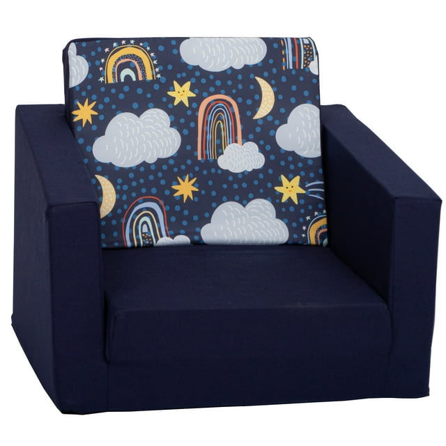 Delsit Kids Couch for Toddlers - 2 in 1 Convertible Foam Armchair to Lounger, Comfy Flip Out Lounge Chair, Sofa for Children, Made in Europe