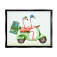 thumbnail image 2 of Stupell Industries Flamingo Couple Riding Motor Scooter Packed Luggage Graphic Art Metallic Gold Floating Framed Canvas Print Wall Art, Design by Amelie Legault, 2 of 5
