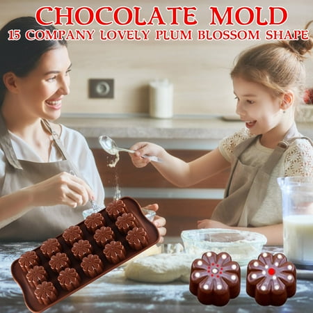 

Silicone DIY Baking Model Chocolate Grids 15 Flower Tray Tube Pan Insert Sponge Cake Pan Set Chocolate Melts Toaster Oven 9x13 Pan Valentine s Chocolate Candy Melting Pot Silicone Bear