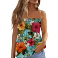 thumbnail image 1 of OIOLOYJM Womens Tube Top Summer Cute Strapless Palm Tree Peplum Top Backless Vacation Flowy Party Clothes Cyan 2XL, 1 of 4