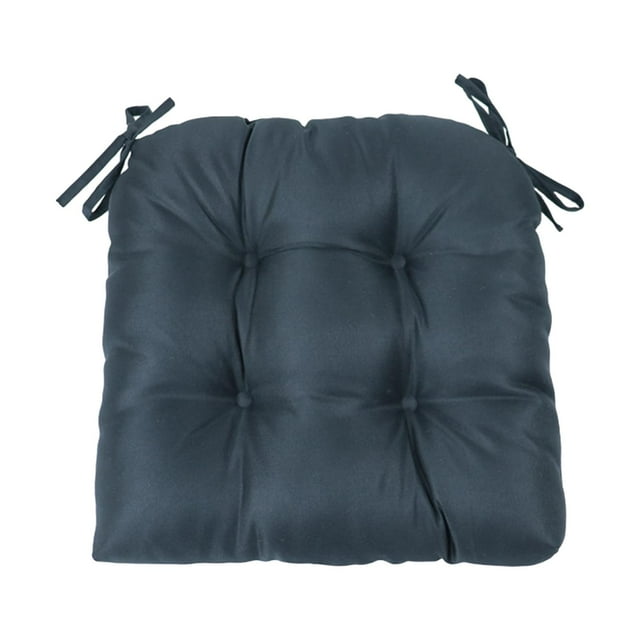 Cojín para Patio, Almohadilla Impermeable para Silla con Lazos, cómoda Almohadilla de cómoda y Agradable para la Piel, Multifuncional para sillas Negro
