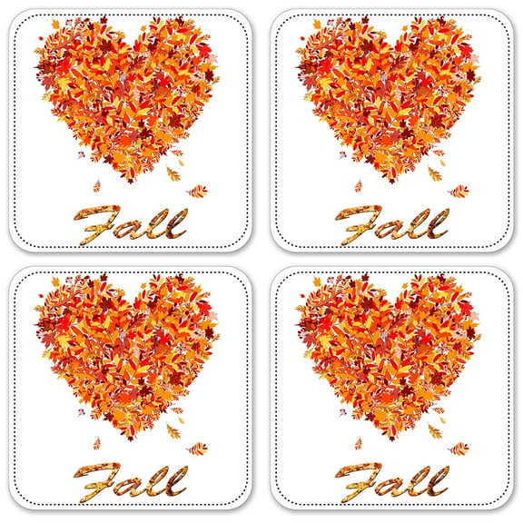 Vinyl Drink Coasters - Set of 4 - Love Fall