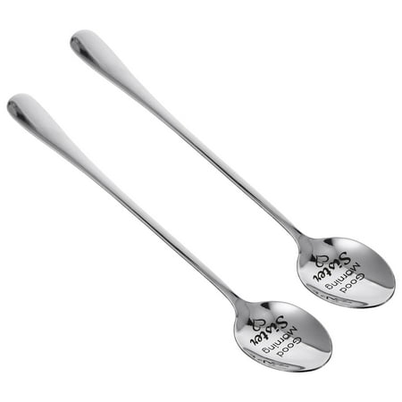 

2Pcs Stainless Steel Coffee Stirring Spoons Dessert Spoons Durable Food Spoons