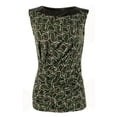 thumbnail image 3 of Women's Faux-Leather Yoke Printed Tank Top Shirt-MC-L, 3 of 5