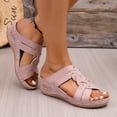 thumbnail image 6 of BADHUB Womens Orthopedic Sandals Arch Support Flip Flops Sandals Beach Outdoor Mesh Slides Sandal Summer Casual Boho Beach Shoes Pink 43, 6 of 6