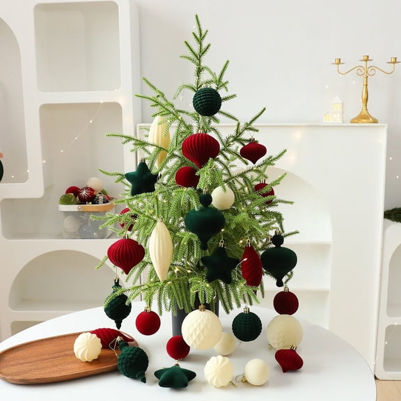 Plastic Ornaments Desktop Christmas Tree with Lights 60cm Artificial Tree with Warm White LEDs for Small Spaces 1Pcs JASKFLY