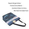 thumbnail image 3 of FORMRS Womens Canvas Tote Bag with Zipper Inner Pocket Shoulder Handbag, Ocean Waves, 3 of 7