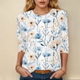 thumbnail image 2 of vigerkar Blouses for Women Dressy Casual 3/4 Length Sleeve Womens Tops with Smocked (Beige, XXL), 2 of 4