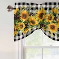 thumbnail image 4 of Tie Up Valance for Windows Sunflower Curtains Valances Rod Pocket Valance Window Treatments Texas Star Black Buffalo Plaid Balloon Curtains for Kitchen Living Room Bedroom Bathroom Decor 42x12 Inch, 4 of 9