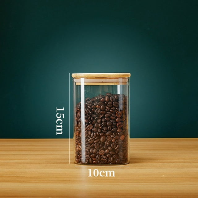 Bocaux Carrés en Verre Transparent pour Cuisine, Grands Bocaux de Rangement Durables pour Bonbons, Biscuits, Collations