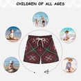 thumbnail image 6 of Dark Christmas Red Plaids Green Lines Snowflakes Swim Trunks Board Shorts Beach Pants Bathing Bottoms 5T, 6 of 8