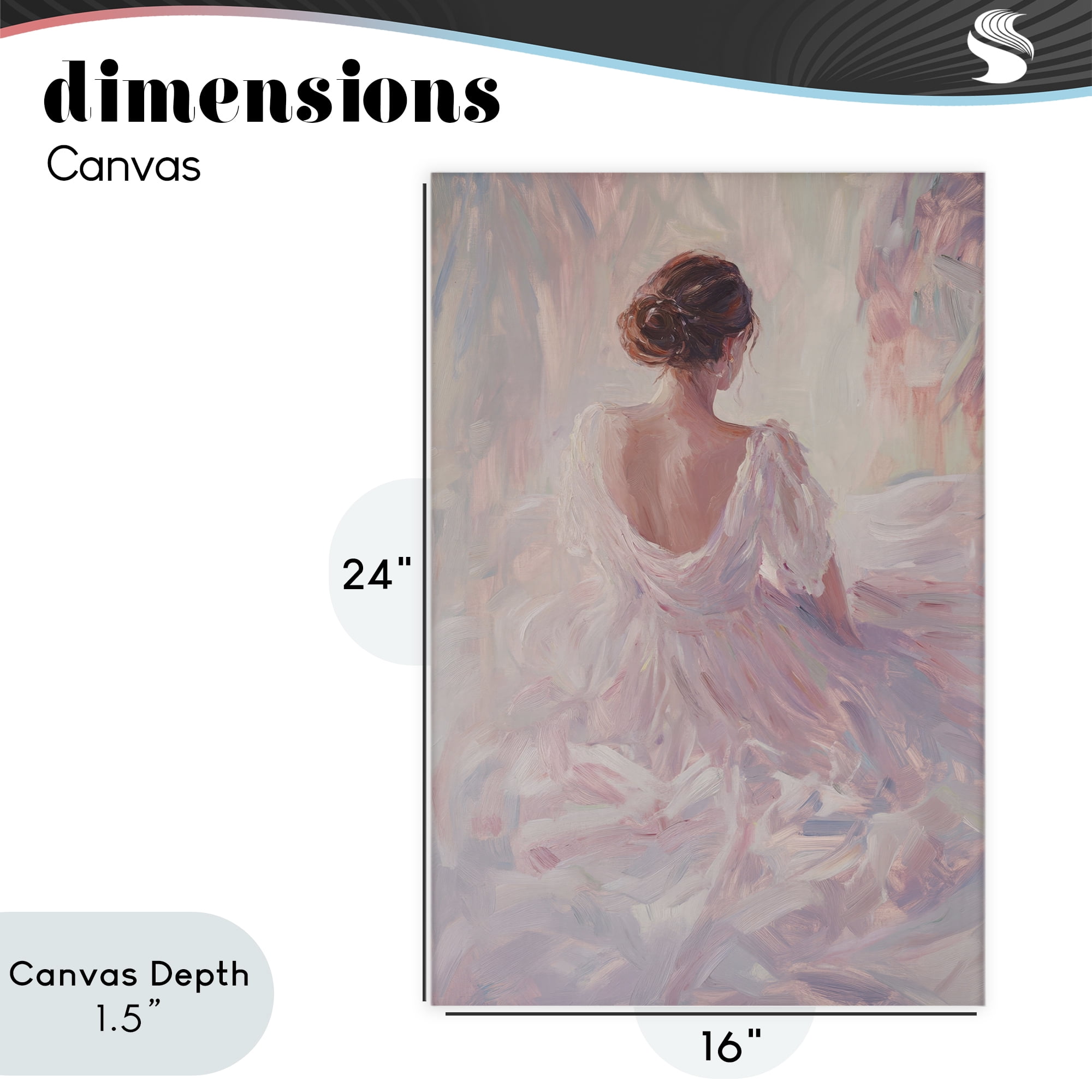 Stupell Industries Graceful Woman in Blush Gown Canvas Wall Art, design by Petal Prints Design
