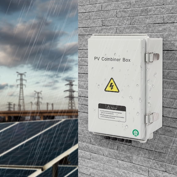 4 String Solar PV Combiner Box Wall Mount With Fuses Surge Protector And 63A Breaker