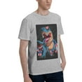 thumbnail image 2 of Bingfone Blue Dinosaur Men'S Loose Fit Short-Sleeve Pocket T-Shirt, 2 of 7