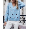 thumbnail image 2 of Sweaters for Women Valentine's Day Cute Heart Print Warm Pullover Sweaters Casual Knitted Sweater Shermie, 2 of 6