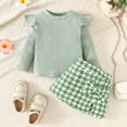 thumbnail image 5 of LYHaoo Stylish Fall And Winter Long Sleeve Outfit For Toddler And Little Girls Cozy Two Piece Playwear Girls Outfit Sets Sizes 3-4 Years(Green), 5 of 6