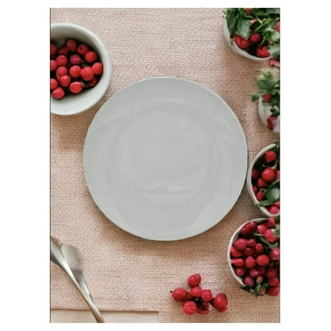 DyGTyX 2X14-inch Porcelain Circular Platters/Serving Plates, Platter, White, Stackable, Set of 2