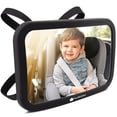 thumbnail image 1 of Large Shatterproof Baby Car Mirror - Safety Baby Car Seat Mirror - Baby Car Mirror for Back Seat Rear Facing Infant - Carseat Mirrors - Fully Assembled Baby Mirror For Car (Matte Black), 1 of 5