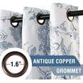 thumbnail image 2 of Turquoize Blackout Curtains 2 Panels Set Floral Print Drapes for Bedroom Thermal Insulated Grommet Window Curtain for Living Room(52"x 108",Storm Blue Floral), 2 of 6