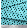 thumbnail image 2 of Soimoi Blue polyester Crepe Fabric Black Brush Stroke Print Sewing Fabric Yard 52 Inch Wide, 2 of 3