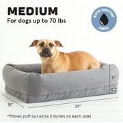 BARK 2-in-1 Memory Foam Cuddler Dog Bed | Plush Orthopedic Joint Relief Crate Lounger or Donut Pillow Bed, Machine Washable + Removable Cover | Waterproof Lining | Includes Toy