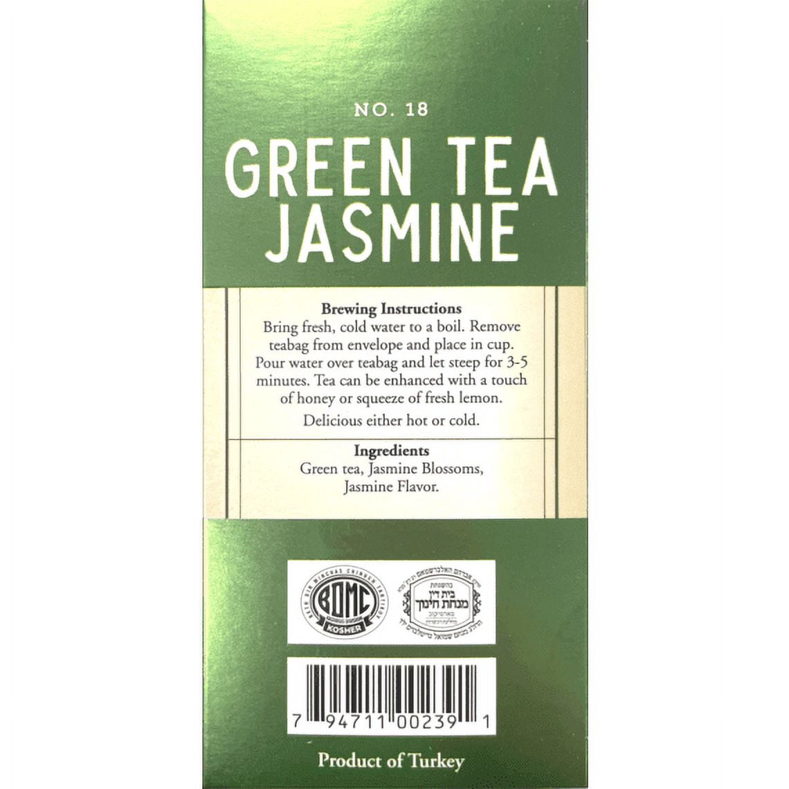 Green Jasmine Herbal Tea | | 20' Tea Bags | 1.41 oz | Galil