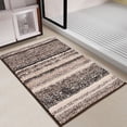 thumbnail image 6 of Unique Bargains Striped Bathroom Mat Soft Non-Slip Quick Dry Bath Rugs Brown 16" x 24", 6 of 7