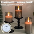 thumbnail image 4 of Rechargeable Flameless Candle, Flashing LED Pillar Real Wax Candle with Remote Control and Timer, Clear Glass Electronic Candles for Room Decoration, 1 Set of 3, 4 of 10