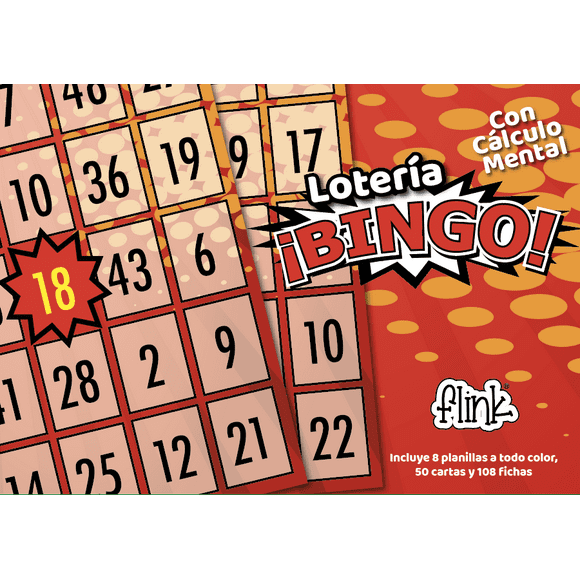 Loteria Bingo Números 8 Planillas FLINK y 50 Cartas y Fichas