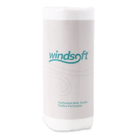 Windsoft 122085CTB 11 in. x 8.5 in. 2-Ply Kitchen Roll Towels - White (30 Rolls/Carton)