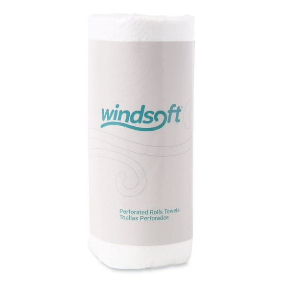 Windsoft 122085CTB 11 in. x 8.5 in. 2-Ply Kitchen Roll Towels - White (30 Rolls/Carton)
