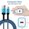 thumbnail image 5 of USB C Charger Block Fast Charging, 2 Pack QC 18W Charging Box with 10FT USB C Charging Cable, Type C Charger Android Phone Charger Station Wall Charger Adapter with Type C Phone Charger Cords, Blue, 5 of 9