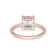thumbnail image 4 of AFFY Asscher Cut White Cubic Zirconia Engagement Promise Ring in 14k Rose Gold over Silver-5.5, 4 of 6