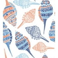 thumbnail image 3 of Seashell Duvet Cover Set, Maritime Sealife Sea Creatures Colorful Seashells in the Beach Doodle, Decorative 2 Piece Bedding Set with 1 Pillow Shams, Twin Size, Blue White Pale Orange, by Ambesonne, 3 of 3