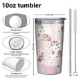 thumbnail image 4 of Pioneer Flower 10oz Tumblers Stainless Steel Tumbler with Lid and Straw,Vacuum Insulated Double Wall Travel Tumbler Cups with Cleaning Brush for Coffee, Tea, 4 of 4