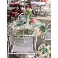 thumbnail image 5 of Outdoor Tablecloth with Umbrella Hole for Patio/Picnic/Party/Camping, Tropical Plant Waterproof Table Cloth Round Cover Washable, Summer Watercolor Boho Palm Tree on Linen (Dia 54"), 5 of 8