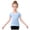 Light Blue, variant on Kids Girls Leotard Dance Top Wrapped V Neck Short Sleeve Classics Gymnastics Ballet Sweater For Sports Yoga(130,Black)
